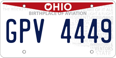 OH license plate GPV4449