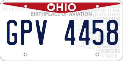 OH license plate GPV4458