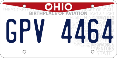 OH license plate GPV4464