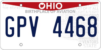 OH license plate GPV4468
