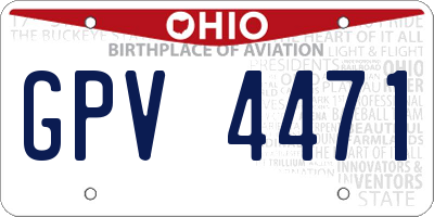 OH license plate GPV4471