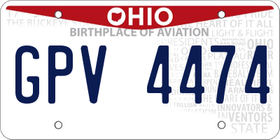 OH license plate GPV4474