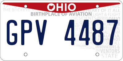 OH license plate GPV4487