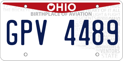 OH license plate GPV4489