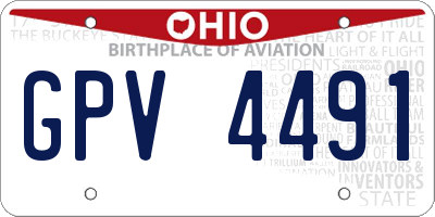 OH license plate GPV4491