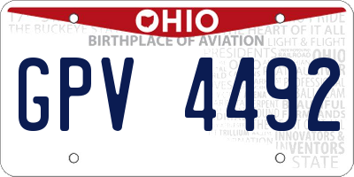 OH license plate GPV4492