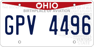 OH license plate GPV4496