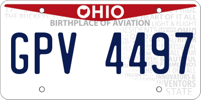 OH license plate GPV4497