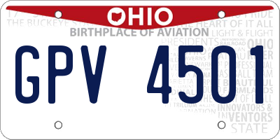 OH license plate GPV4501
