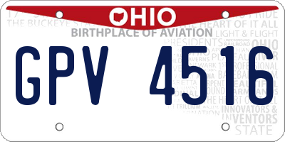 OH license plate GPV4516