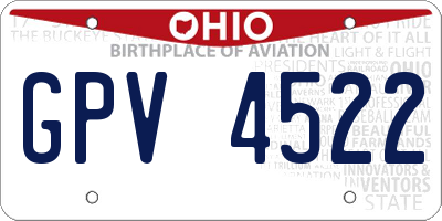 OH license plate GPV4522