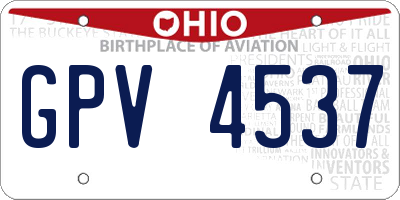 OH license plate GPV4537