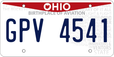 OH license plate GPV4541
