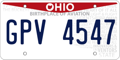 OH license plate GPV4547