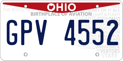 OH license plate GPV4552