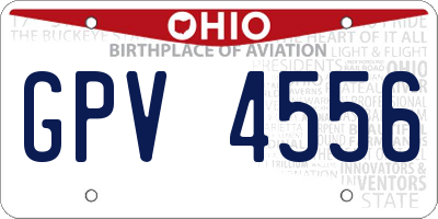 OH license plate GPV4556