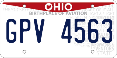 OH license plate GPV4563