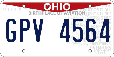 OH license plate GPV4564