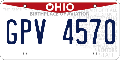 OH license plate GPV4570