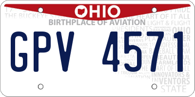 OH license plate GPV4571