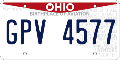 OH license plate GPV4577