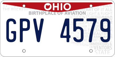 OH license plate GPV4579