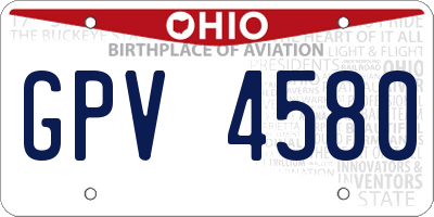 OH license plate GPV4580