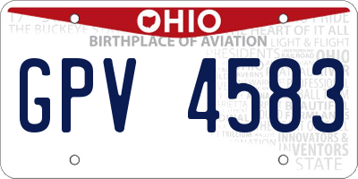 OH license plate GPV4583