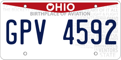 OH license plate GPV4592