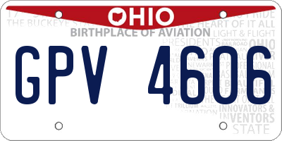 OH license plate GPV4606