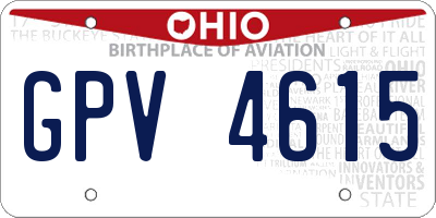 OH license plate GPV4615
