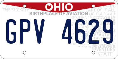OH license plate GPV4629