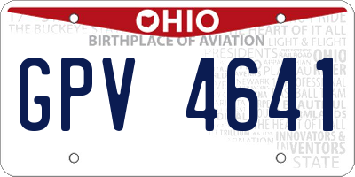 OH license plate GPV4641