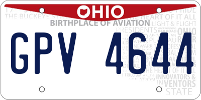 OH license plate GPV4644