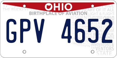 OH license plate GPV4652