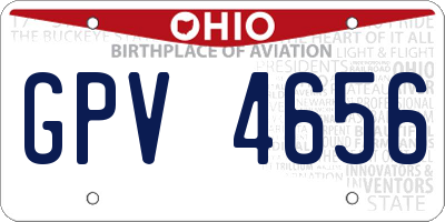 OH license plate GPV4656