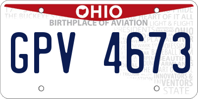 OH license plate GPV4673