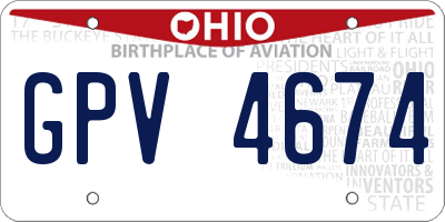OH license plate GPV4674