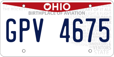 OH license plate GPV4675