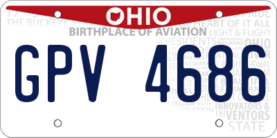 OH license plate GPV4686