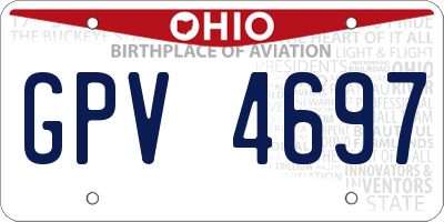 OH license plate GPV4697