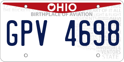 OH license plate GPV4698