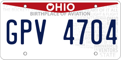 OH license plate GPV4704