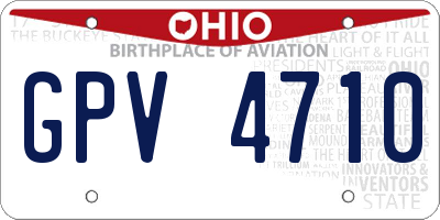 OH license plate GPV4710