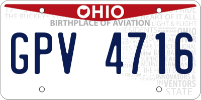 OH license plate GPV4716