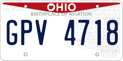 OH license plate GPV4718