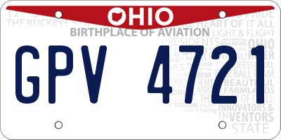 OH license plate GPV4721