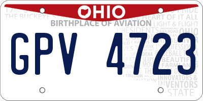 OH license plate GPV4723