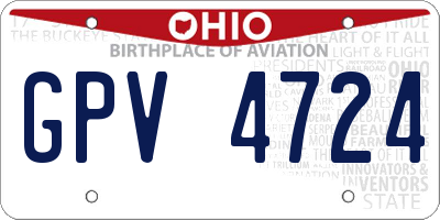 OH license plate GPV4724