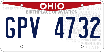 OH license plate GPV4732